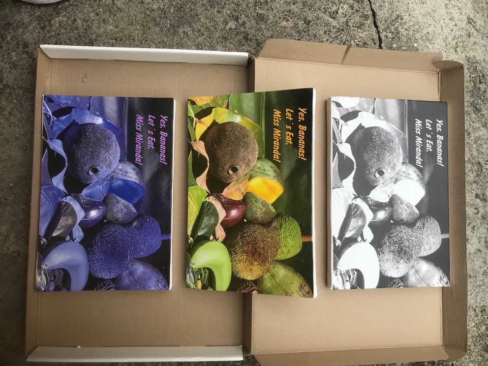 "Natureza morta capixaba", Justino, fotografias impressas em 3 telas, 2019.