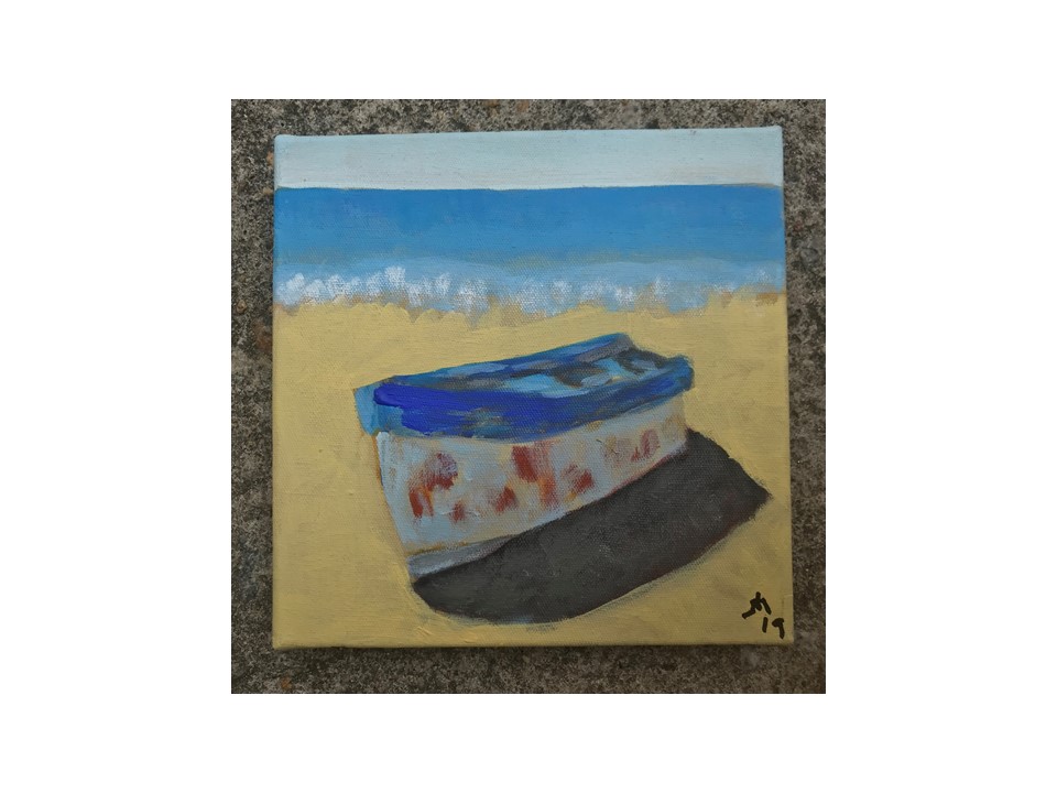 "Um barquinho", Justino, acrílico em tela, 2019.