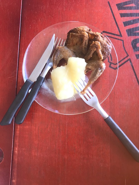 "Petit dejeuner: mandioca e codorna", Justino, fotografia digital, 2019.