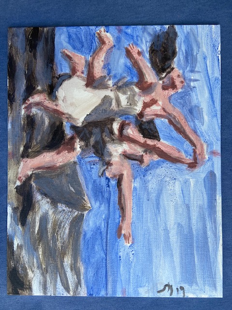 Spare Time 4: La course à Picasso, Justino, acrílico em board canvas, 2019.