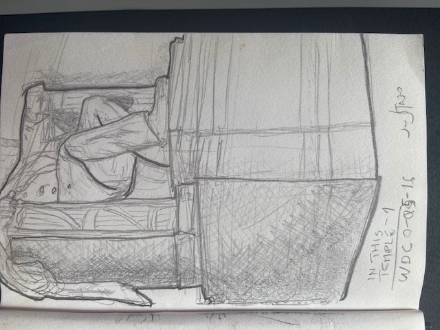 In This Temple - ALTERNATIVO - WDC, Justino, caneta em guardanapo, 2016.