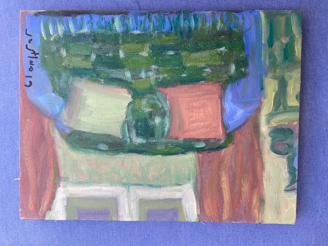 Spare Time 7: A couple fighting, Justino, acrílico em canvas board, 2019.