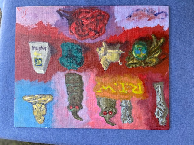 Spare Time: RTW 2017.Souvenirs, Jusitno, acrílico em canvas board, 2018.