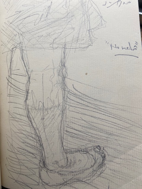 No metrô - 10, Justino, lápis, 2019.