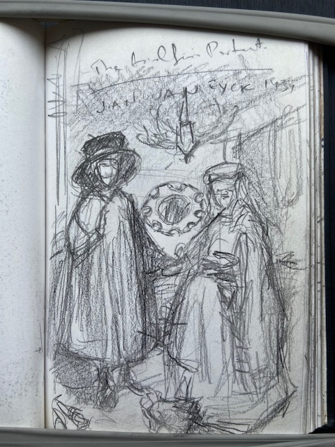 Jan van Eyck, National Gallery London, Justino, lápis nº3, 2017.