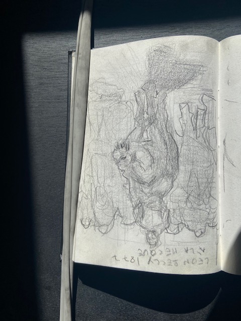 Leon Belly, Musée d'Orsay, Justino, lápis, 2017.