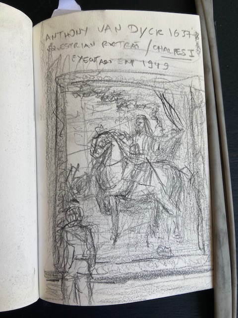 Van Dyck, National Gallery London, Justino, lápis, 2017.