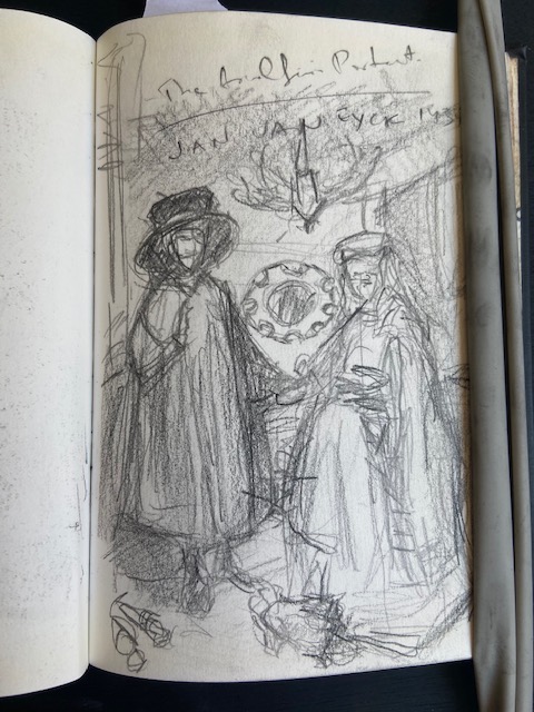 Van Eyck, National Gallery London, Justino, lápis, 2017.