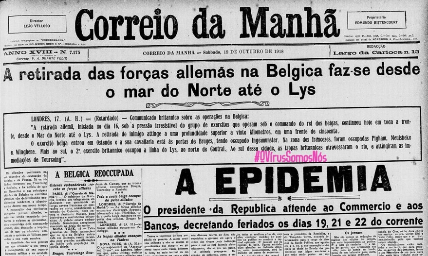 OVírusCorreioDaManha1918, Justino, 2020.