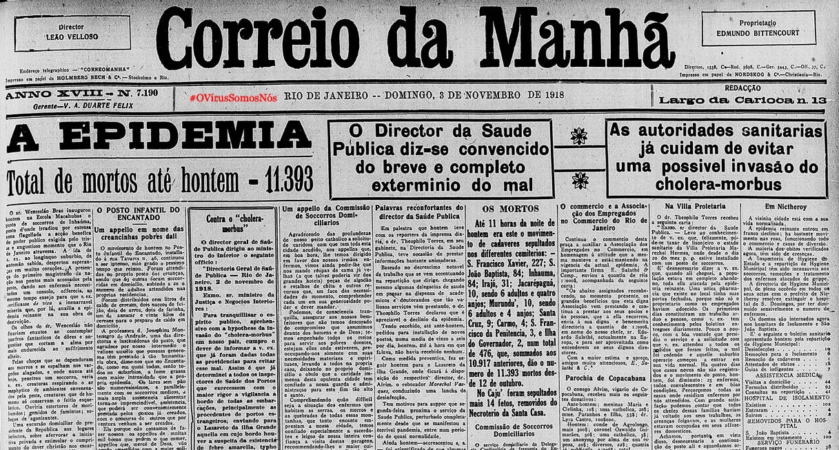 OVirusCorreiodaManha1918, Justino, 2020.