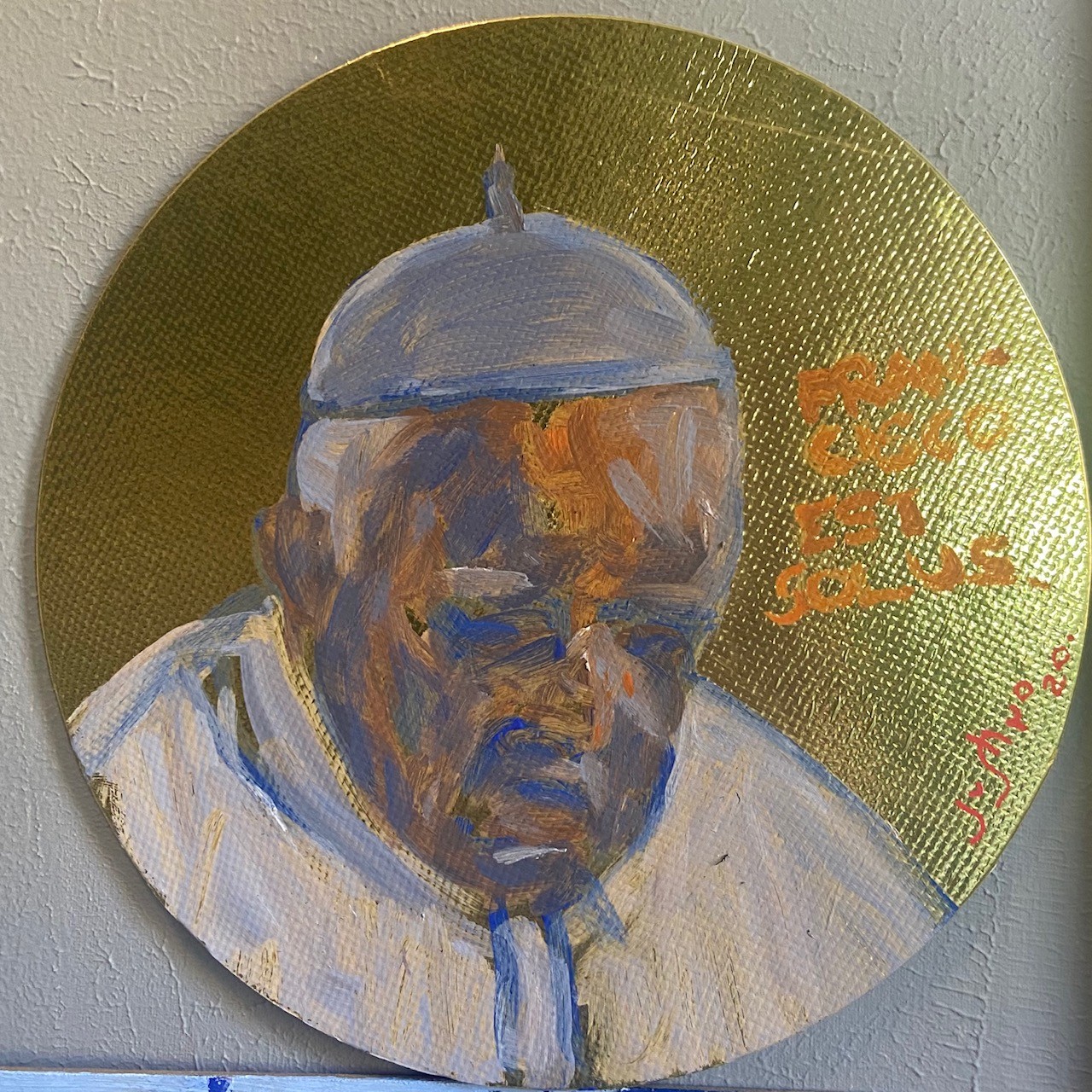 Francisco está só - 2, Justino, papel aluminizado, 20 cm, 2020.