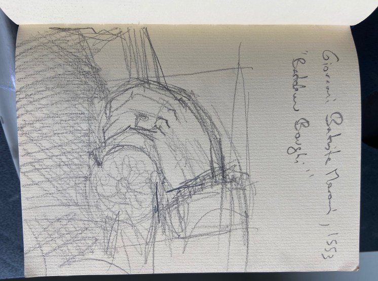 G. B. Maroni, Bartolomeu Boughi, 1553, Justino, Desenho a lápis, 2019.