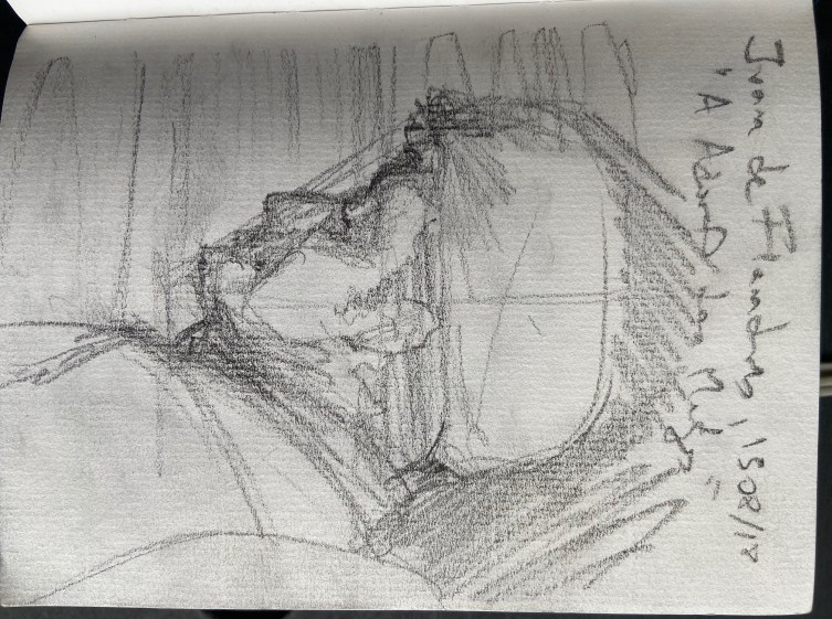 Juan de Flandres, A Adoração dos Magos, 1508, Justino, desenho a lápis, 2019.