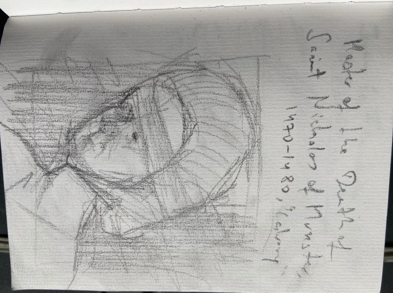 Master of the Death of Saint Nicholas of Munster, 1470,, Justino, Desenho a lápis, 2019.