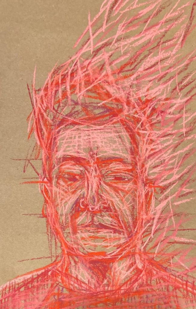 Autorretratos a pastel, Justino, 2020.