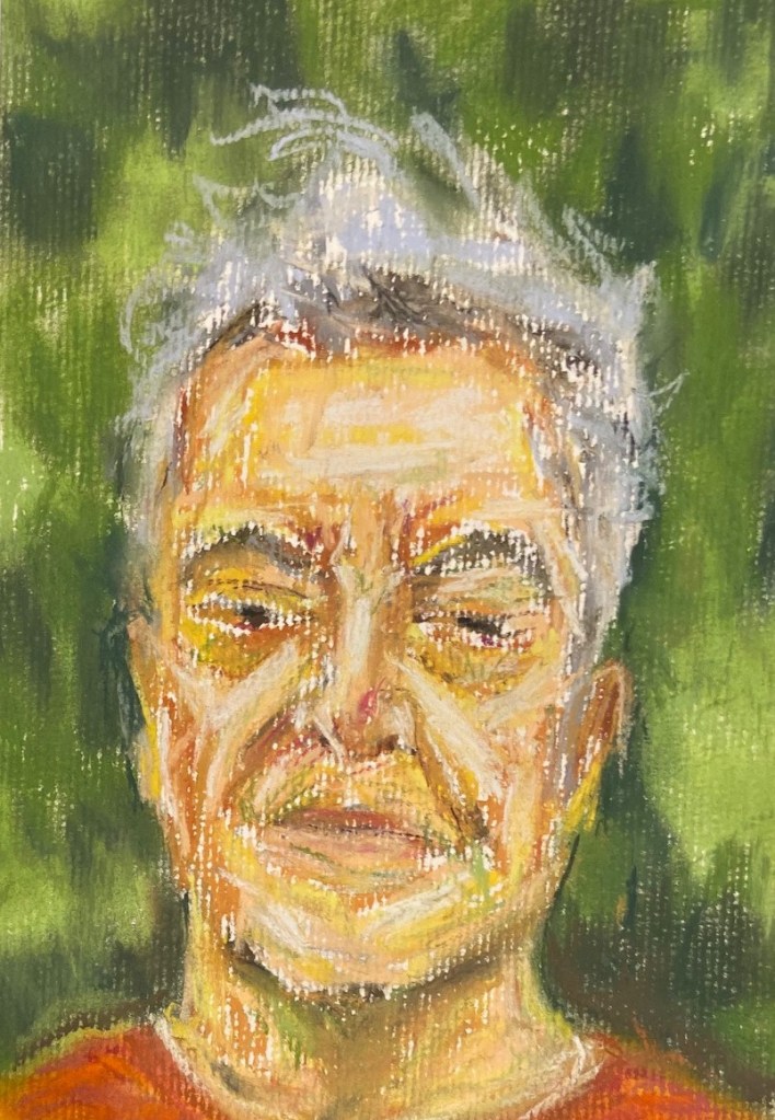 Autorretratos a pastel, Justino, 2020.