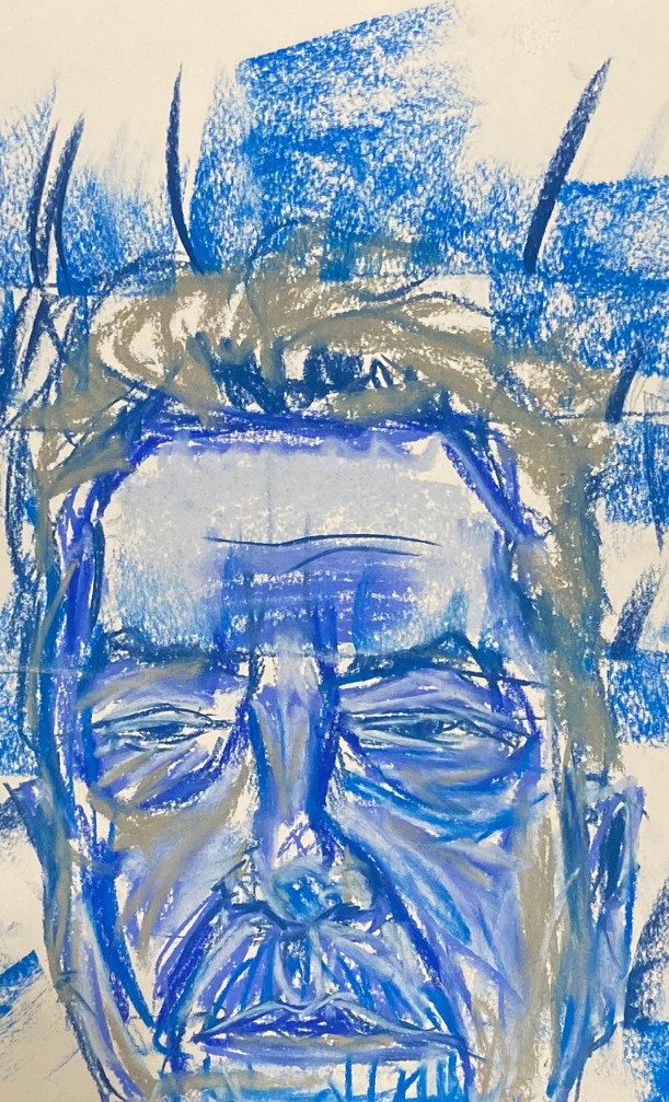 Autorretratos a pastel, Justino, 2020.