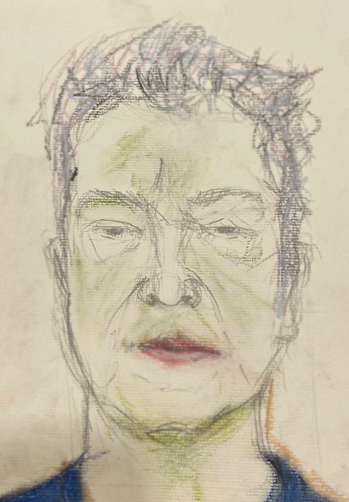 Autorretratos a pastel, Justino, 2020.