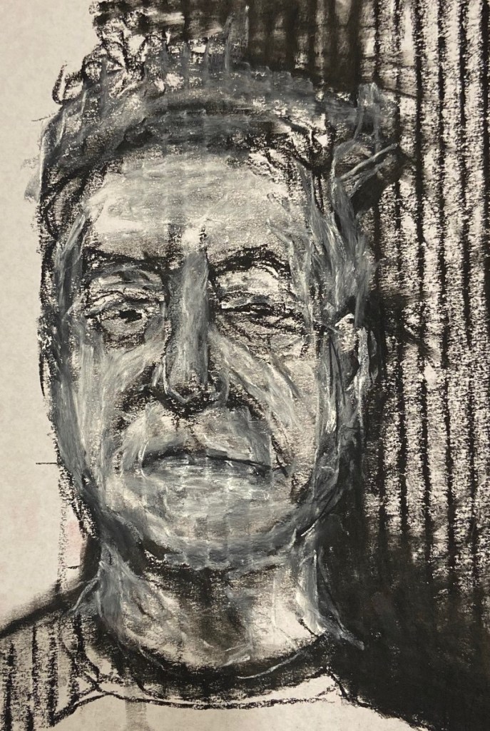 Autorretratos a pastel, Justino, 2020.