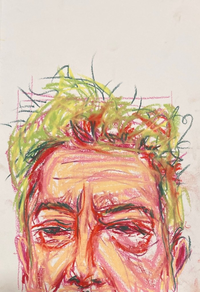 Autorretratos a pastel, Justino, 2020.