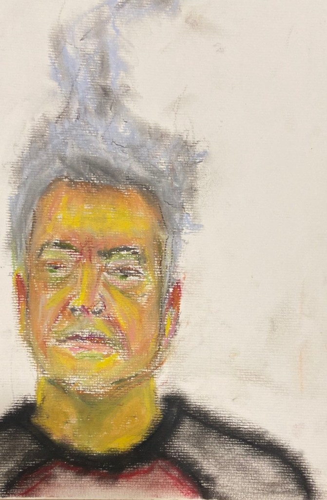 Autorretratos a pastel, Justino, 2020.