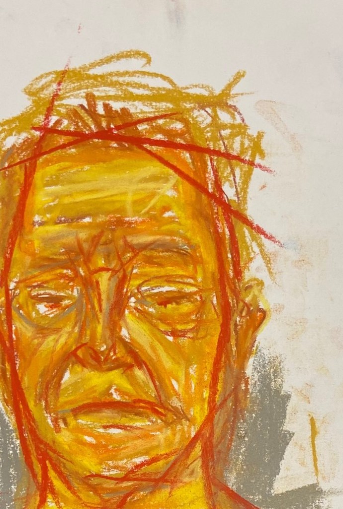 Autorretratos a pastel, Justino, 2020.