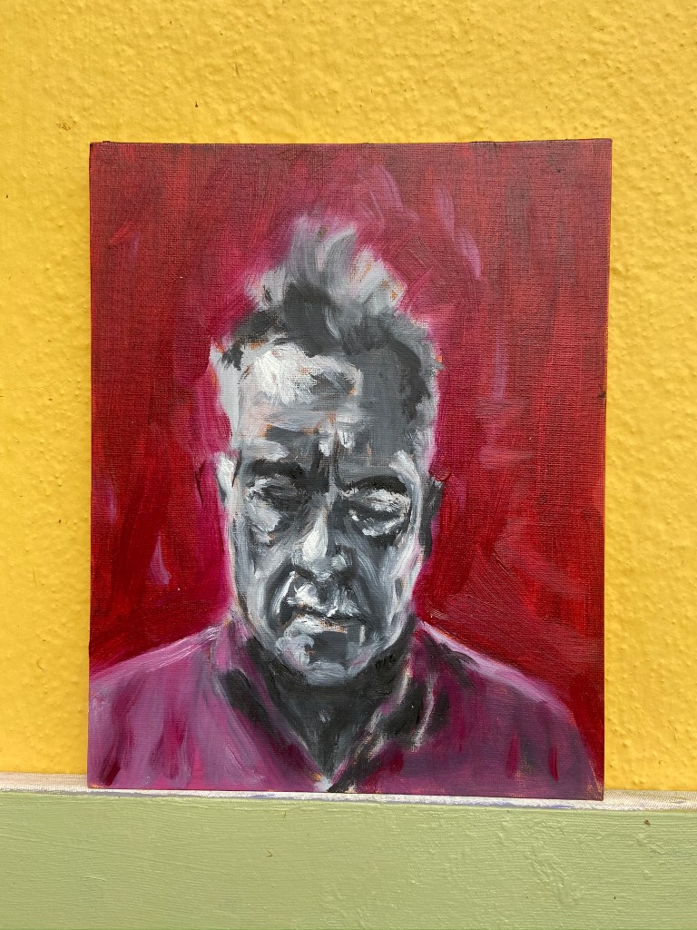 "Autorretrato 16", Justino, óleo em canvas panel, 2020.