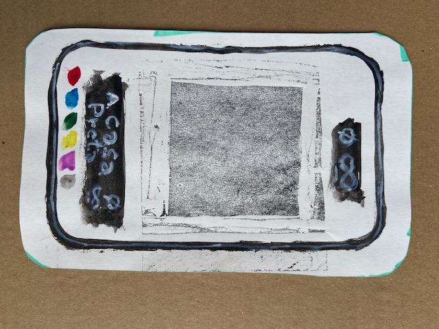 "A Casa Preta", Justino, xilografia e guache, 2020.