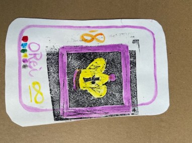 "O Rei", Justino, xilogravura e guache em papel, 2020.