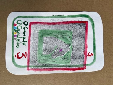 "O Cavalo", Justino, xilogravura e guache em papel, 2020.