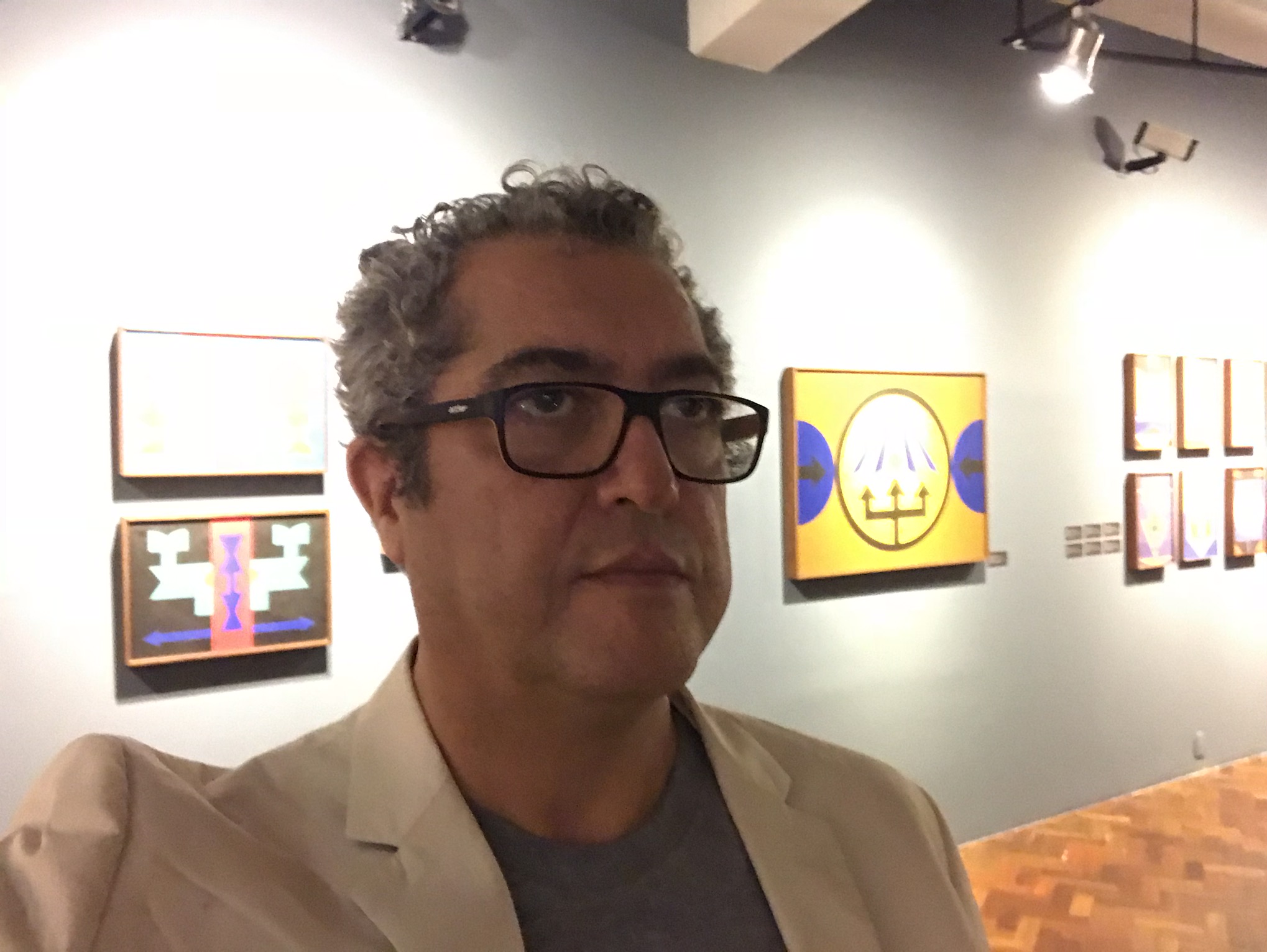 Na mostra do grande Rubem Ventim, na Caixa Federal, em São Paulo, 2018.