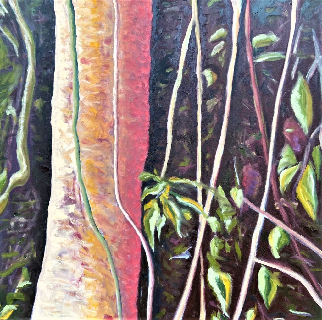 Mantiqueira: Começo, Meio e Fim - Parte 6, Justino, óleo em tela, 80 x 80 cm, 2021.