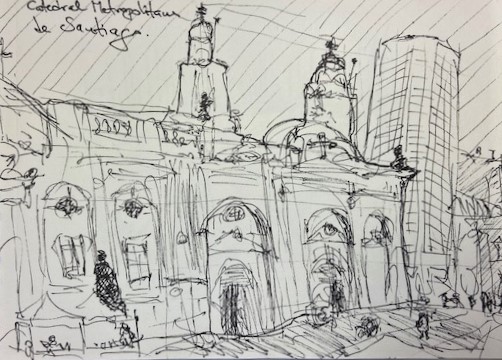 Catedral Metropolitana, Justino, Desenho a caneta sobre papel canson, 14,8 cm x 21 cm