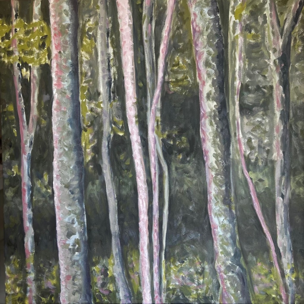 Mantiqueira: Começo, Meio e Fim - Parte 7, Justino, óleo em tela, 80 x 80 cm, 2021.