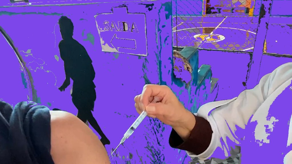 #OVírusSomosNós- VOLUME 3: Um homem tentando trapacear. 2021. Fotografia digital manipulada.