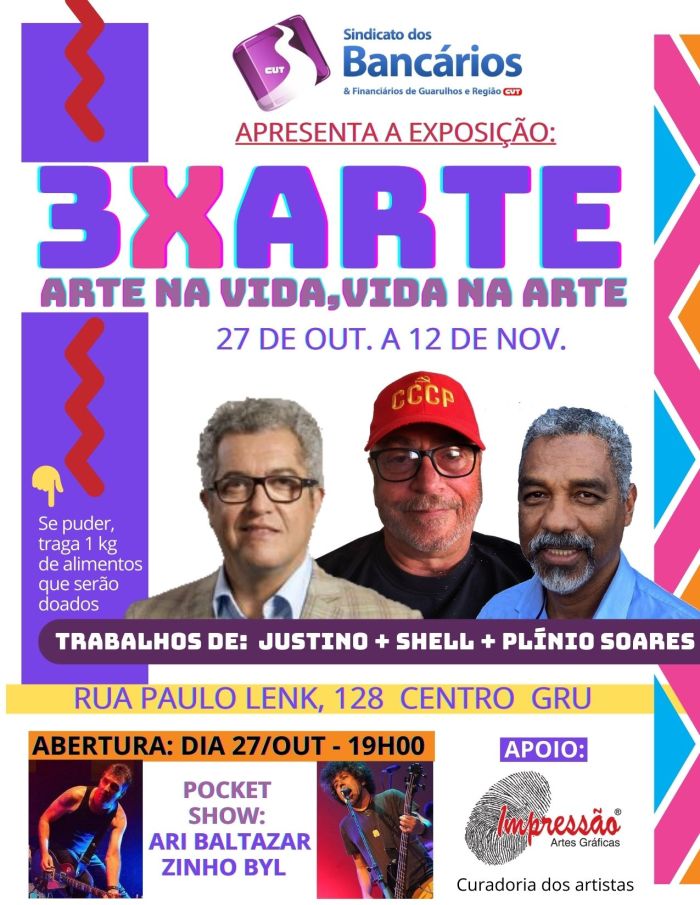 Começa hoje às 19h a exposição 3XARTE&nbsp;!